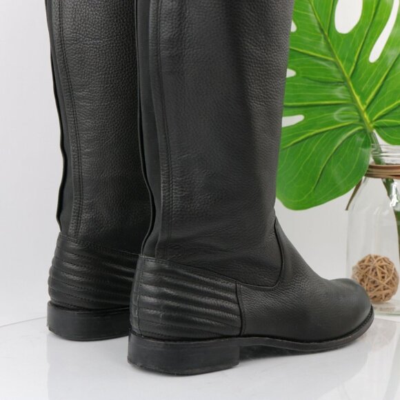 Splendid Womens Oakville Riding Boot Size 8 Tall Black Leather Pull On Elastic - Picture 4 of 12